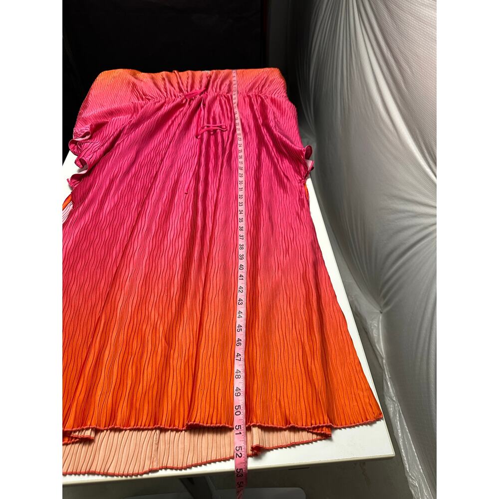 Jonathan Simkhai Augustine Coverup Kaftan Size S Tangerine Pink Pleated Fairy - Picture 12 of 14